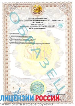 Образец сертификата соответствия (приложение) Уссурийск Сертификат ISO 14001